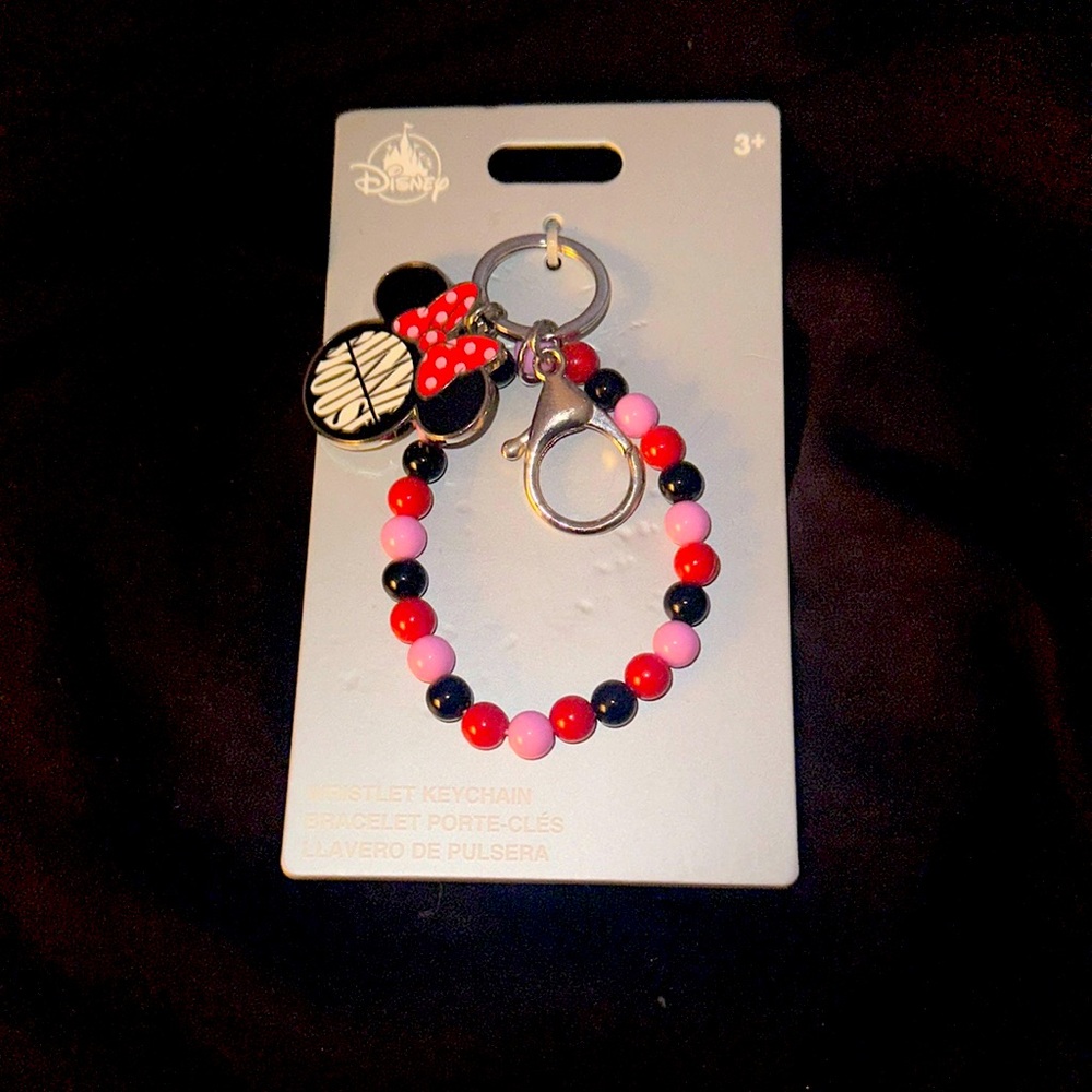 Minnie Mouse wristlet keychain